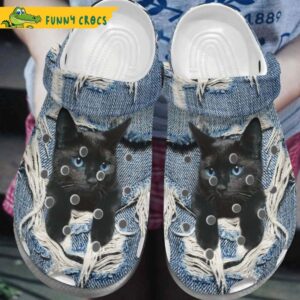 Black Cat Scratch Jean Classic Crocs Clog Shoes 1.jpg