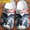 Black White Horse Floral Crocs.jpg