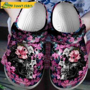 Blooming Skull Halloween Style Floral Galaxy Crocs.jpg