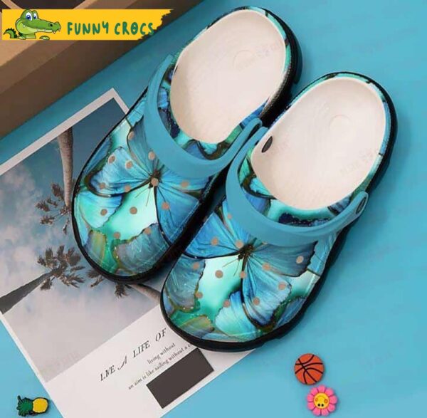 Blue Butterfly Funny Crocs Slippers.jpg