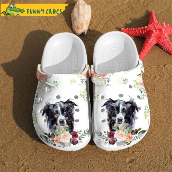 Border Collie Puppy Rose Flowers Dog Crocs.jpg