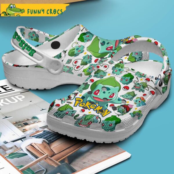 Bulbasaur Pattern White Crocs Clog Shoes 2.jpg