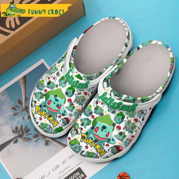 Bulbasaur Pattern White Crocs Clog Shoes 3.jpg