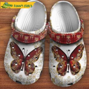 Butterfly Floral Goldenred Christmas Crocs.jpg