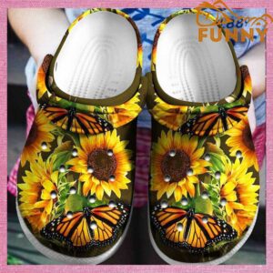 Butterfly Sunflower Crocs Clog Shoes.jpg