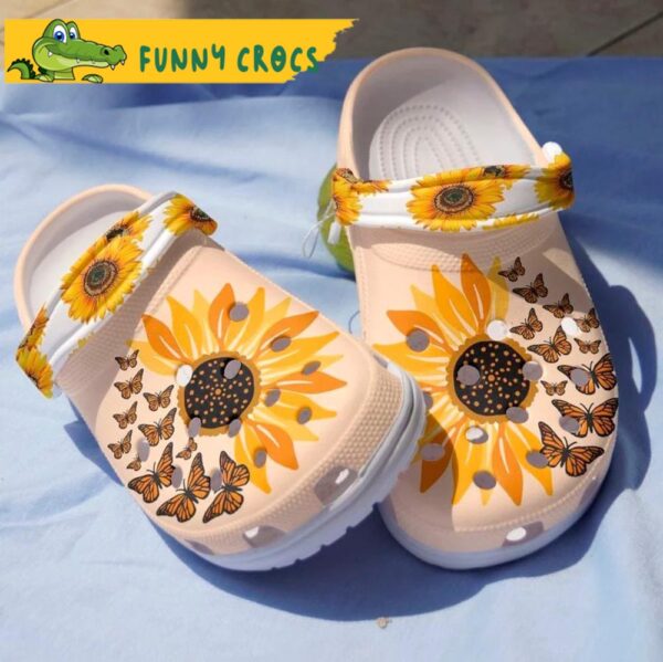 Butterfly With Painted Sunflower CRocs Slippers 1 46 11zon 1.jpg