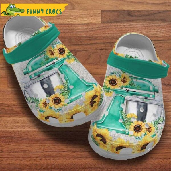 Cake Mixer Machine Sunflowers Floral Crocs.jpg