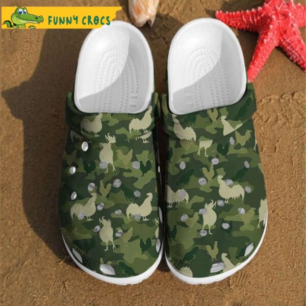 Camo Patterns Chicken Crocs Clog Shoes 1.jpg