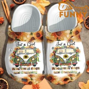 Camping Sun Flower Crocs Just A Girl Who Love Dogs.jpg