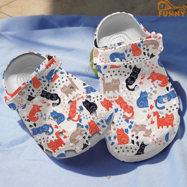 Cat Colorful White Crocs 2.jpg