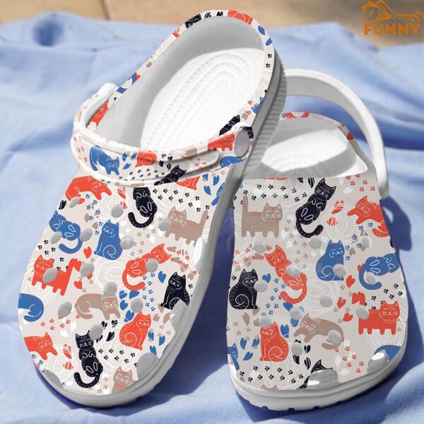 Cat Colorful White Crocs 4.jpg