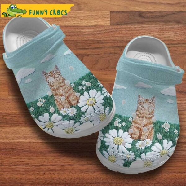 Cat With Daisy Flower Crocs.jpg