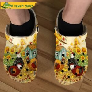 Chicken Farm In Sunflower Crocs Clog Shoes.jpg