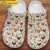 Chicken Floral Crocs Clog Shoes.jpg