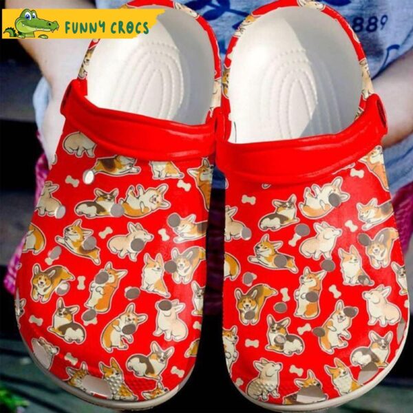 Corgi Puppies Red Pattern Dog Crocs.jpg