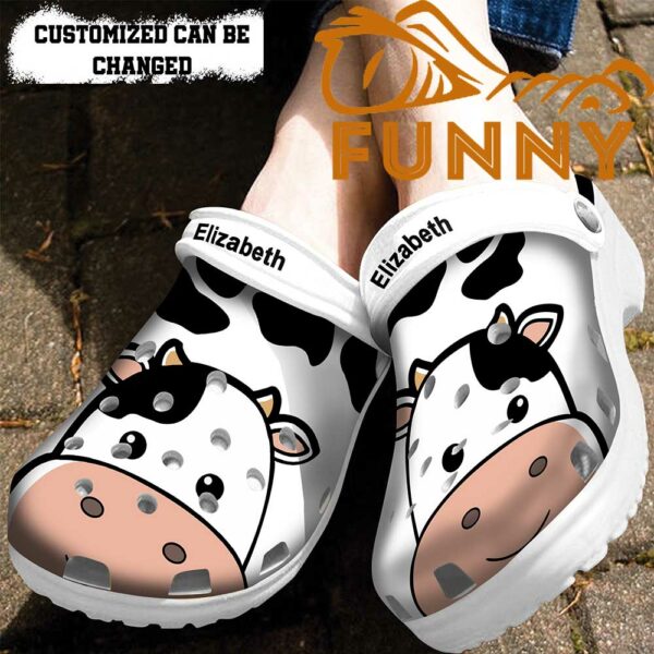 Cow Face Print Custom Crocs With Name 2.jpg