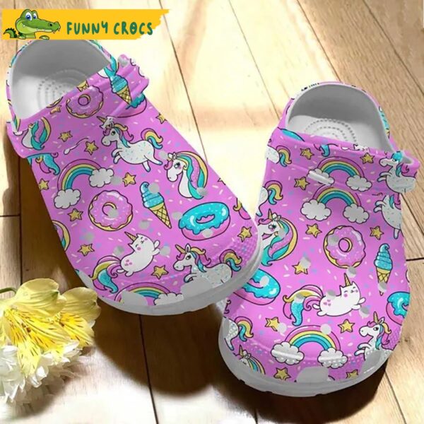 Cream Rainbow Donut Unicorn Crocs 1.jpg