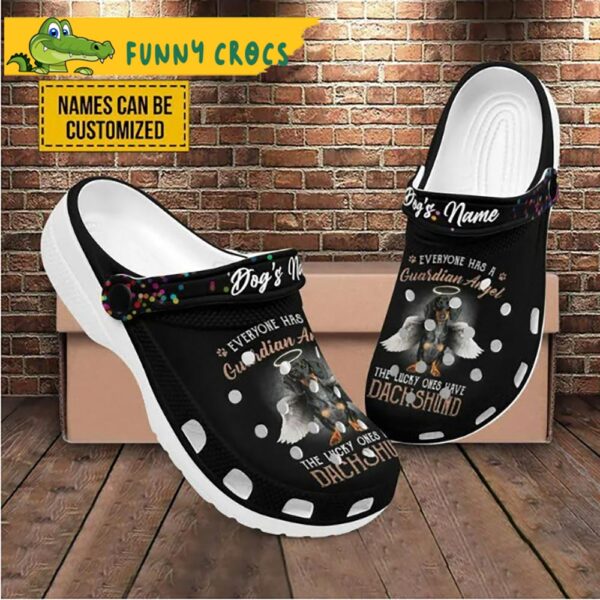 Custom Black Dachshund Crocs Slippers 2.jpg