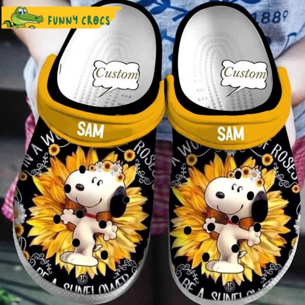 Custom Floral Sunflowers Snoopy Crocs 1.jpg