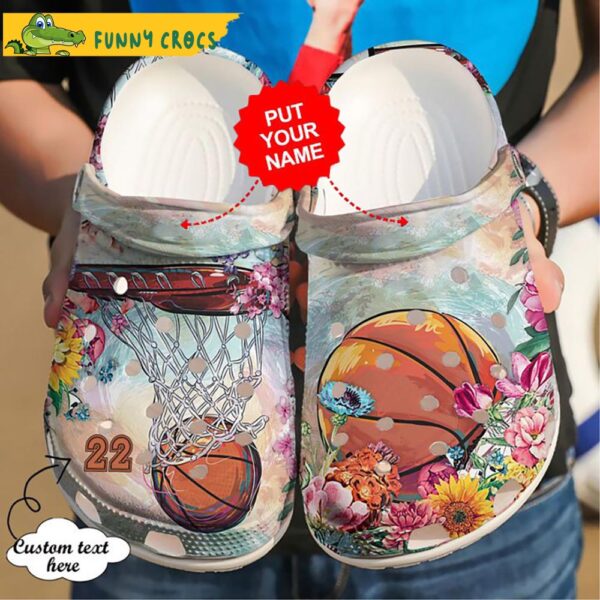 Custom Flower Basketball Crocs Slippers 1.jpg