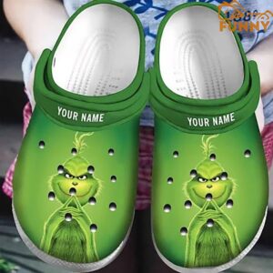 Custom Green Grinch Crocs Clog Shoes 1.jpg