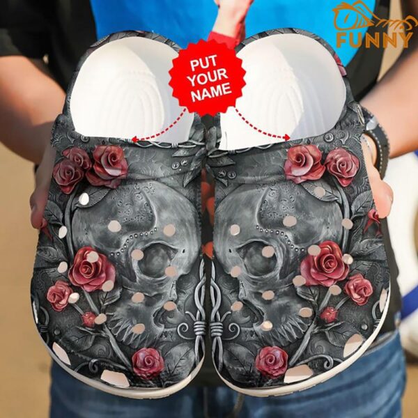 Custom Kiss From The Rose Skull Crocs.jpg