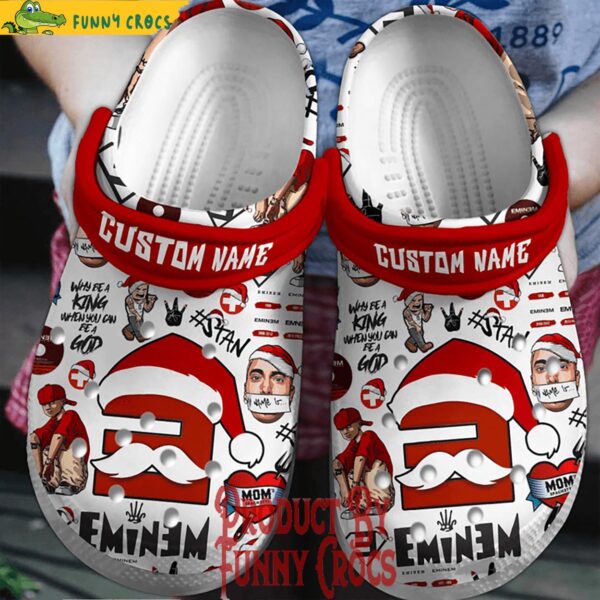 Custom Merry Christmas Eminem Crocs Shoes 1.jpg