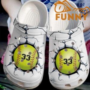 Custom Name Softball Broken Crocs.jpg