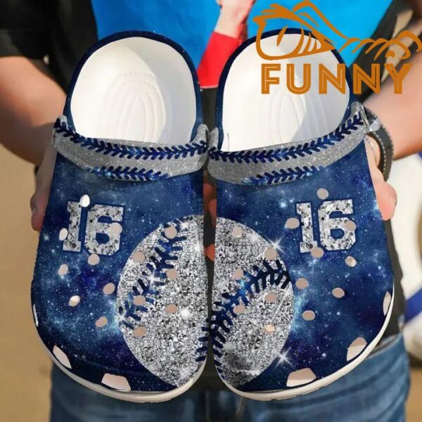 Softball Personalized Diamond Galaxy Crocs Crocband Shoes