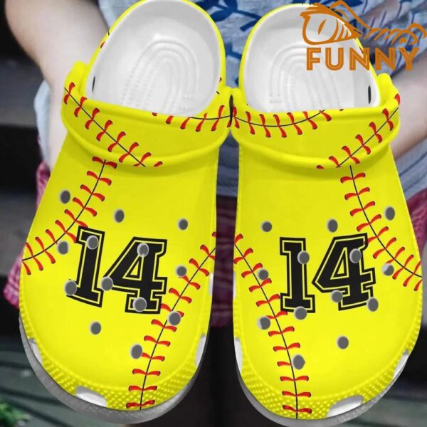 Personalized Softball Stitches Crocs Crocband Clog For Women Men