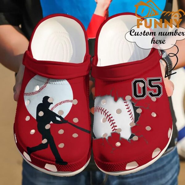 Custom Number Baseball Player Red Crocs.jpg