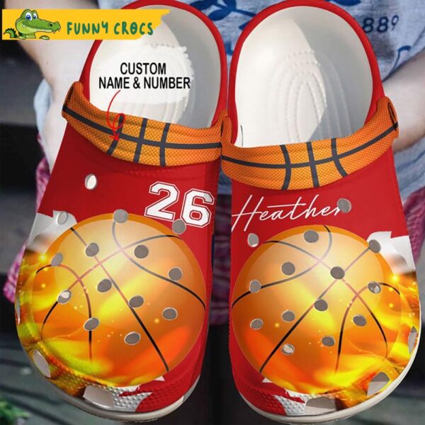 Custom Number Fire Besketball Crocs Slippers 1.jpg