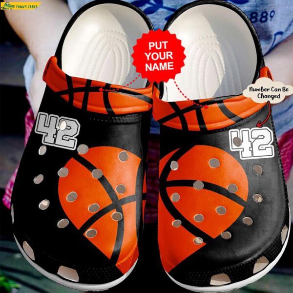 Custom Number Heart Basketball Crocs Clog Shoes 1.jpg