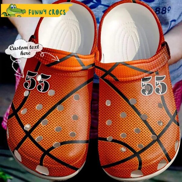 Custom Number Leather Texture Basketball Crocs Clog Shoes 1.jpg