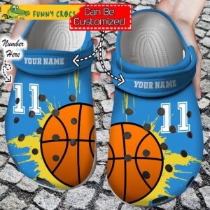 Custom Number Lover Blue Basketball Crocs Slippers 1 1.jpg