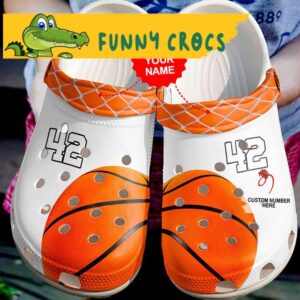 Custom Number Lover White Basketball Crocs Clog Shoes 1.jpg