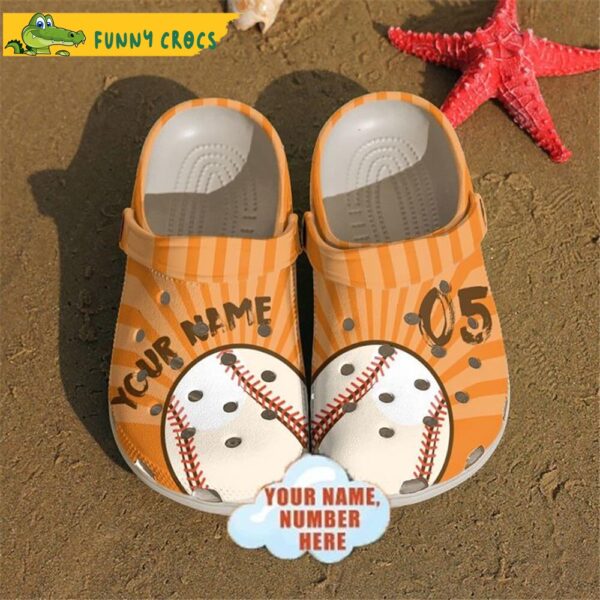 Custom Orange Baseball Crocs Clog Shoes 1.jpg