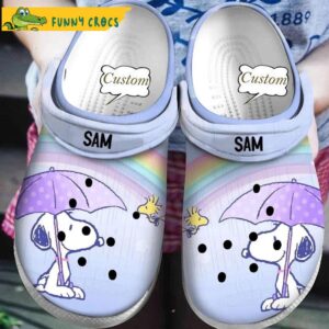 Custom Rainbow Snoppy Crocs Clog Shoes 1.jpg