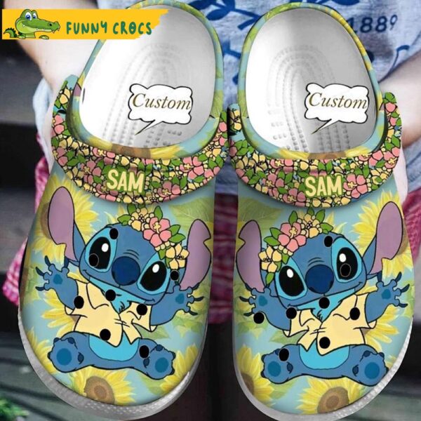 Custom Sunflowers Stitch Crocs Clog Shoes 1.jpg