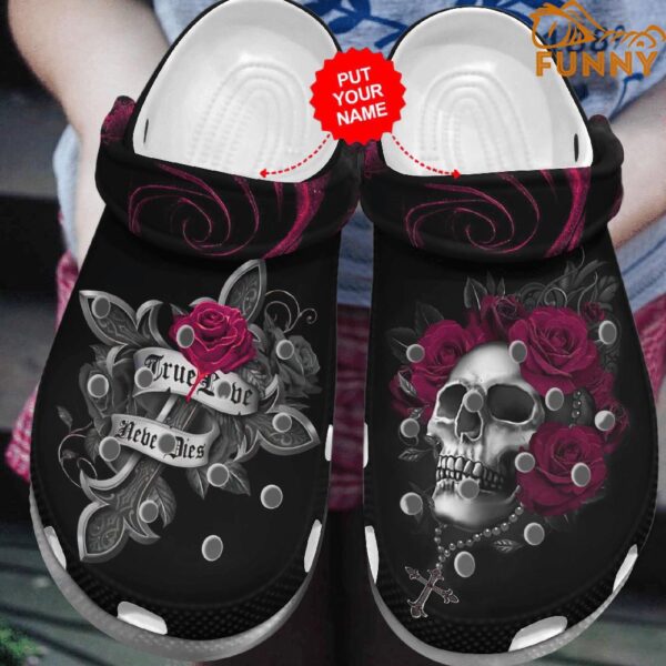 Custom True Lover Never Dies Skull Crocs Shoes.jpg