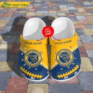 Custom West Virginia Mountaineers Football NCAA Crocs Slippers.jpg