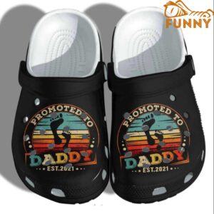 Customize Promoted To Daddy Black Crocs.jpg