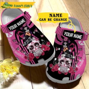 Customized Breast Cancer Awareness Sugar Skull Crocs 1.jpg