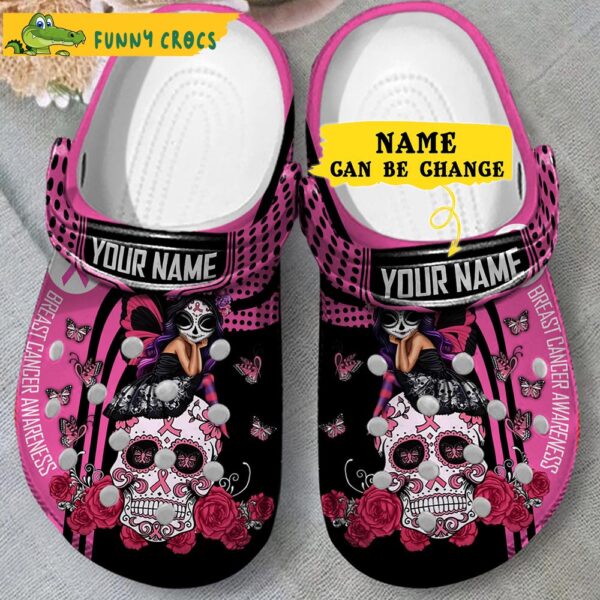 Customized Breast Cancer Awareness Sugar Skull Crocs 2.jpg