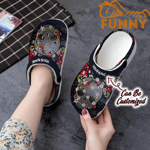 Customized Grey Skull Floral Crocs 2.jpg