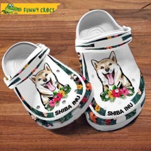 Customized Shiba Inu Hibiscus Funny Dog Crocs.jpg