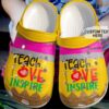 Customized Teacher Crocs Peace Love Teach.jpg