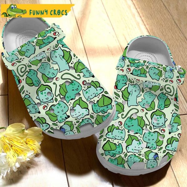 Cute Bulbasaurs Pokemon Crocs Slippers 2.jpg