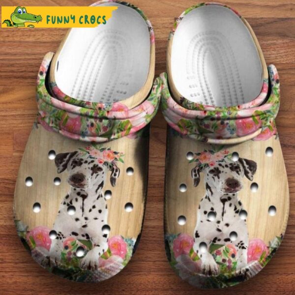 Cute Dalmatian Flower Wreathdalmatian Clog Dalmatian Dog Lover Crocs Clog Shoes 1.jpg