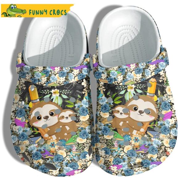 Cute Momy And Baby Sloth Back To School Crocs Clog Shoes.jpg